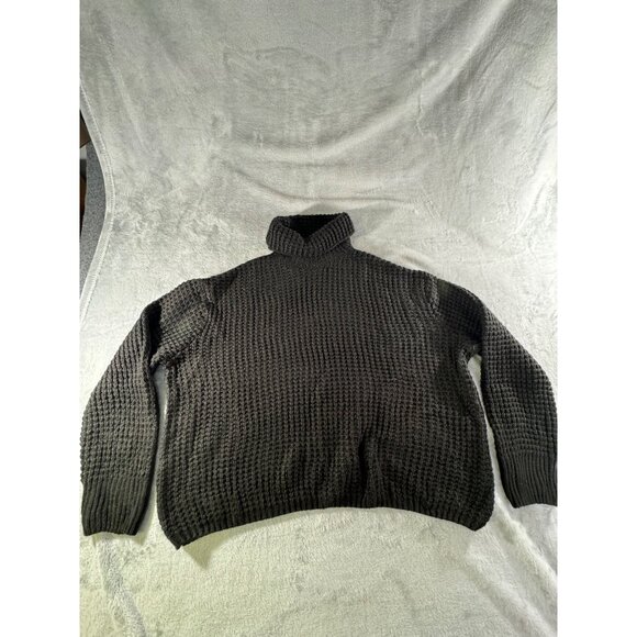 Falls Creek Sweater Women's 2X Chunky Knit Turtleneck Black Warm Winter Pullover - Picture 7 of 16